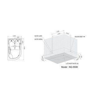 Bồn tắm massage Nofer NG-5506L (có sục khí)