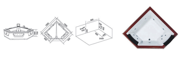 Bồn tắm góc massage TDO-599