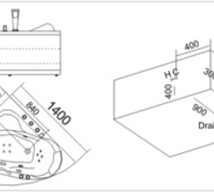 Bồn tắm góc massage TDO T-3041