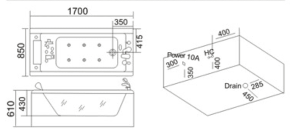 Bồn tắm massage TDO T-3050