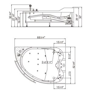 Bồn tắm massage EAGO AM113L