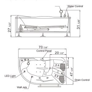 Bồn tắm massage EAGO AM124L