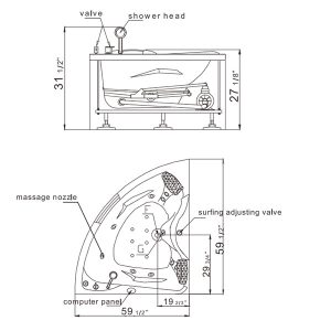 Bồn tắm massage EAGO AM125