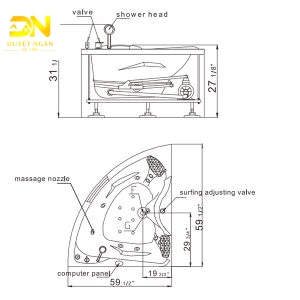 Bồn tắm massage EAGO AM125