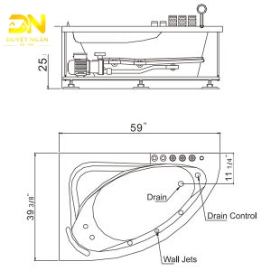 Bồn tắm massage EAGO AM161L