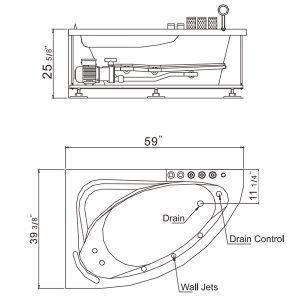 Bồn tắm massage EAGO AM161L