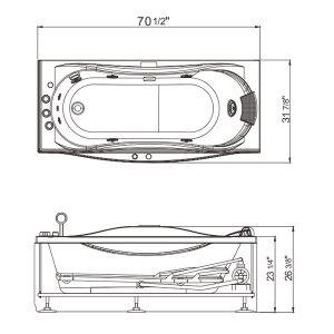 Bồn tắm massage EAGO AM189L