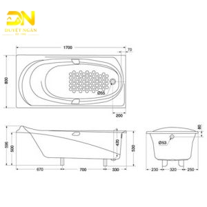 Bồn tắm Massage Toto PPYB1710HPE/DB501-2DR